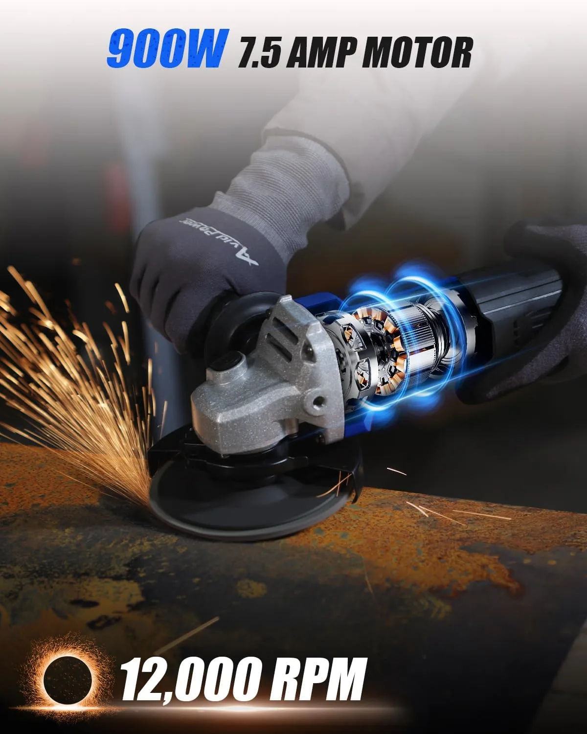 AVID POWER Angle Grinder, 7.5-Amp 4-1/2 inch